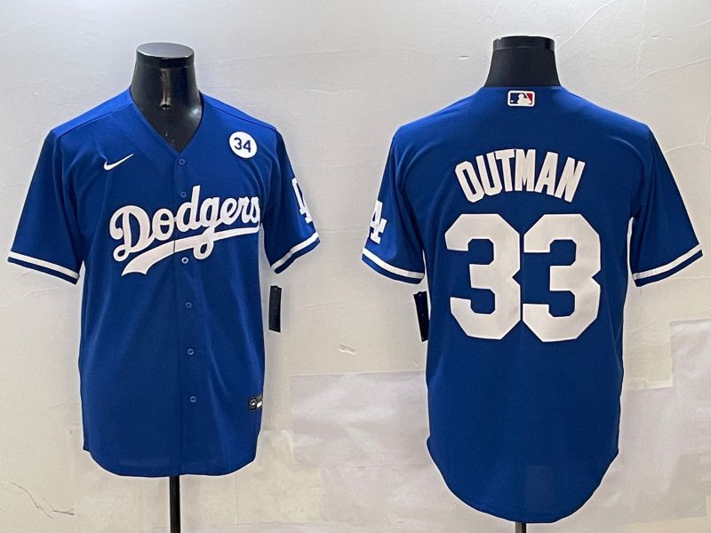 Men Los Angeles Dodgers #33 Outman Blue Game 2025 Nike MLB Jersey style 6